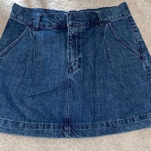 Free People Denim Mini Skirt Womens 10 Blue Pockets zip fly